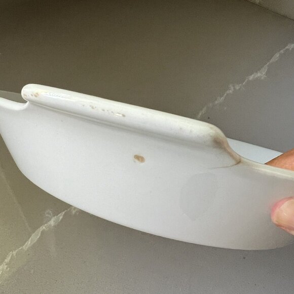 Arabia Finland White Dish Shallow Round With Handles Contemporary Serving - Picture 9 of 10